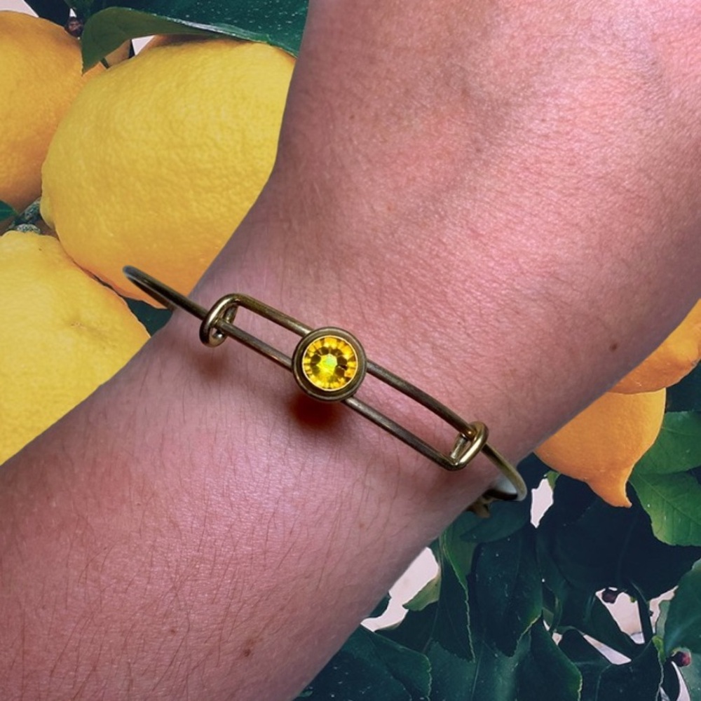 *5/$20 or 3/$15* Alex and Ani Energy Gold Colored Bracelet with Yellow Gemstone